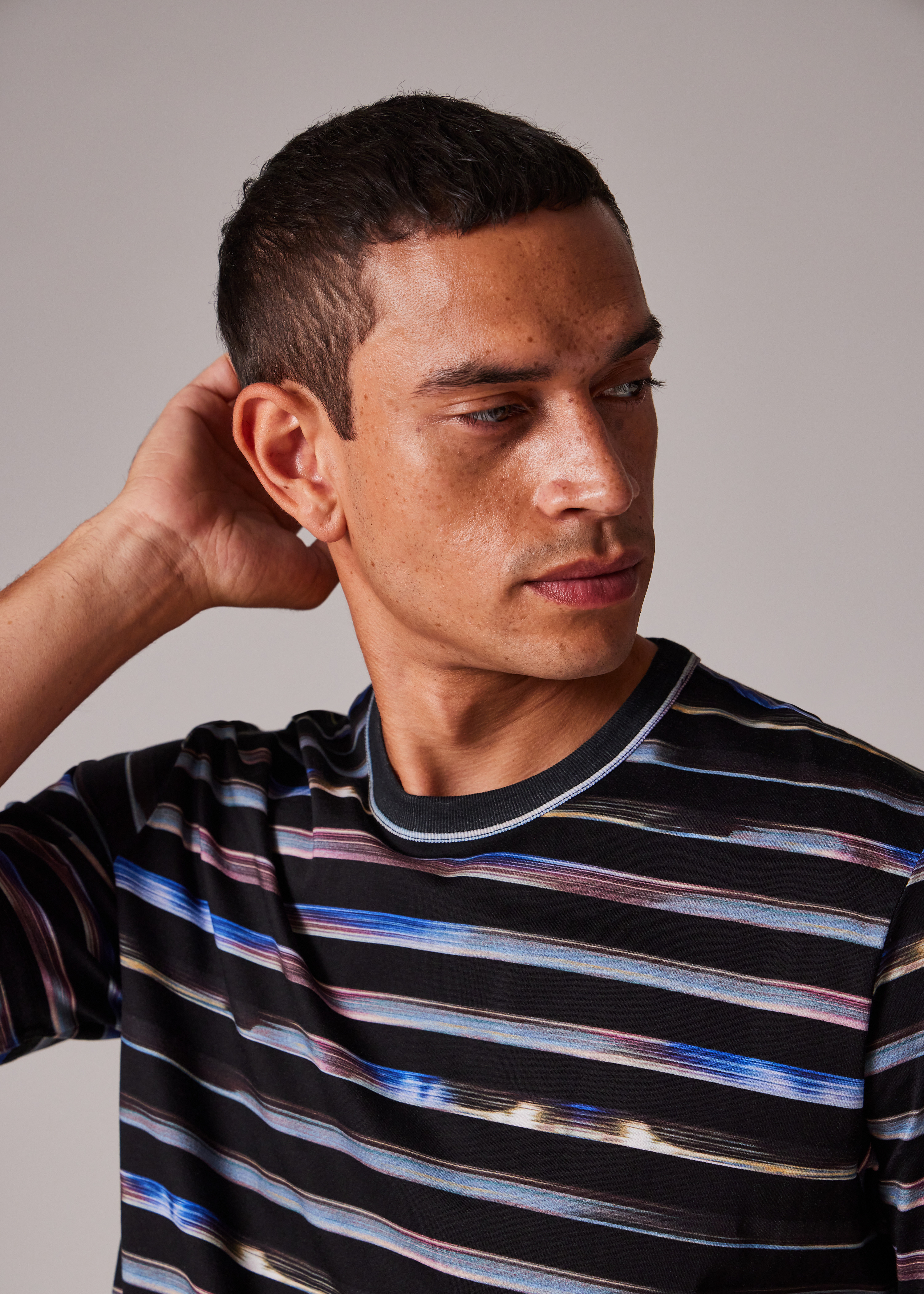 Black 'Digital Stripe' T-Shirt - 3