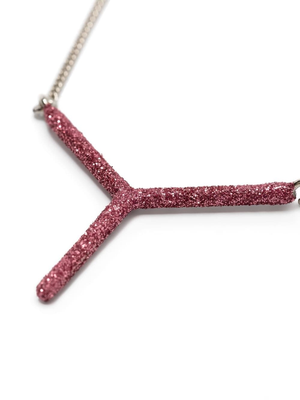 Mini Y glitter-detail necklace - 3