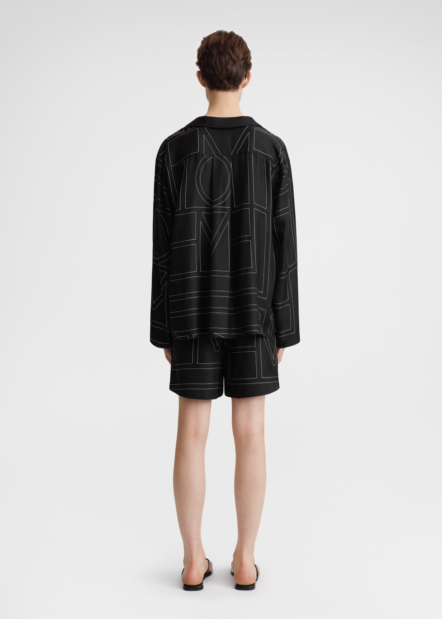 Totême Monogram silk pj top black | REVERSIBLE