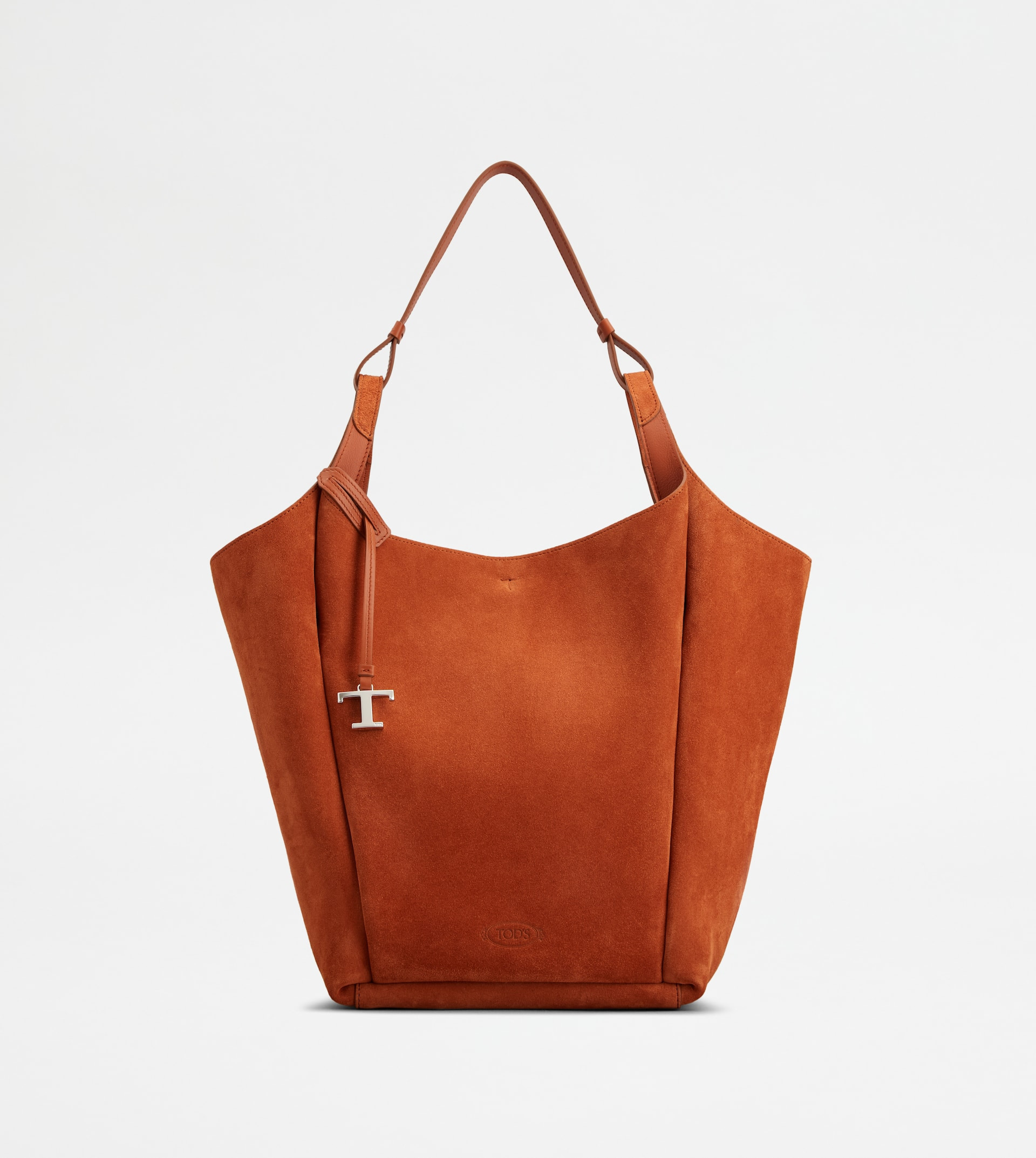 BUCKET BAG IN SUEDE MEDIUM - ORANGE - 1