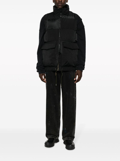 sacai suede-panel padded gilet outlook