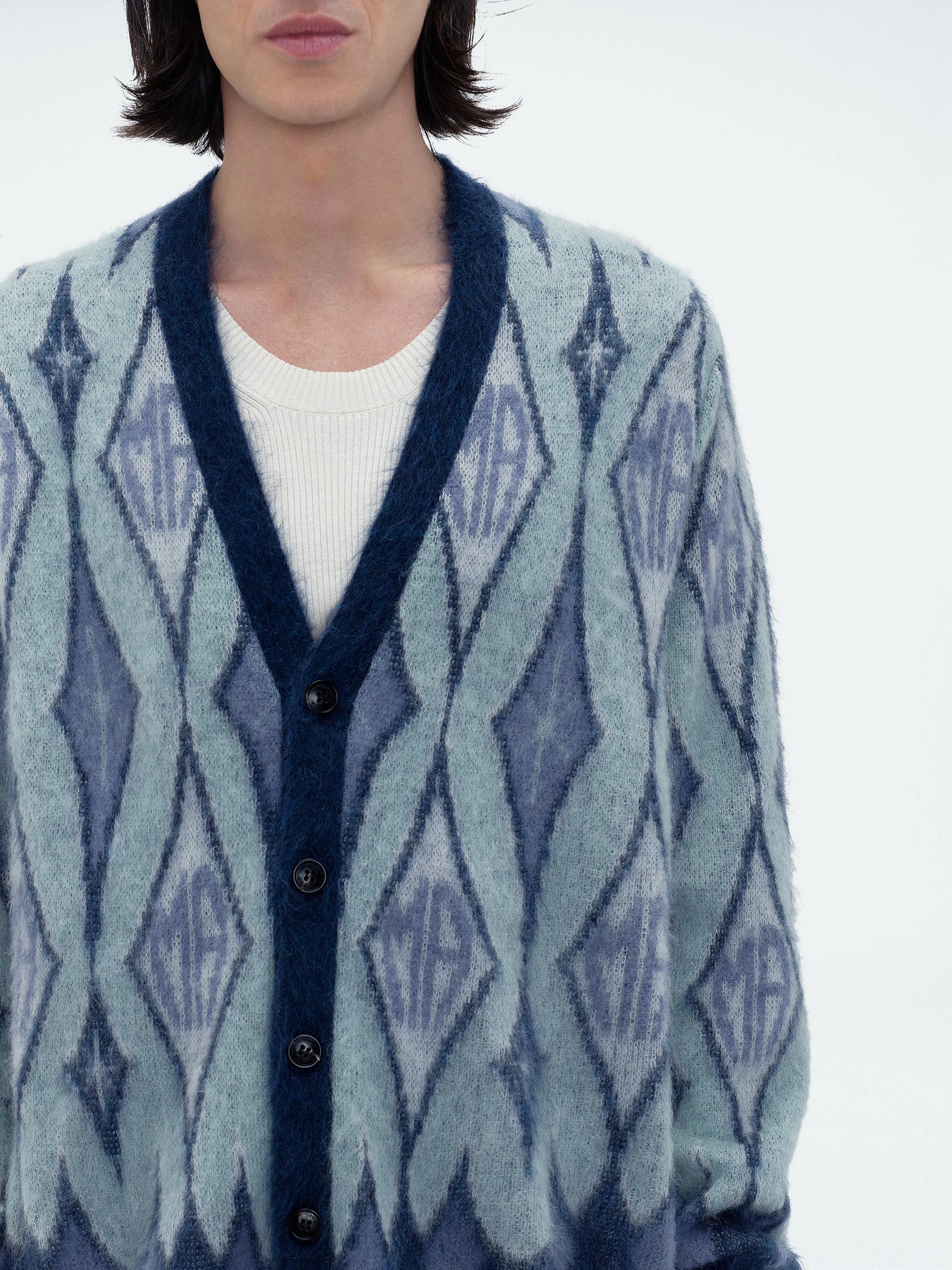 ARGYLE MOHAIR CARDIGAN - 5