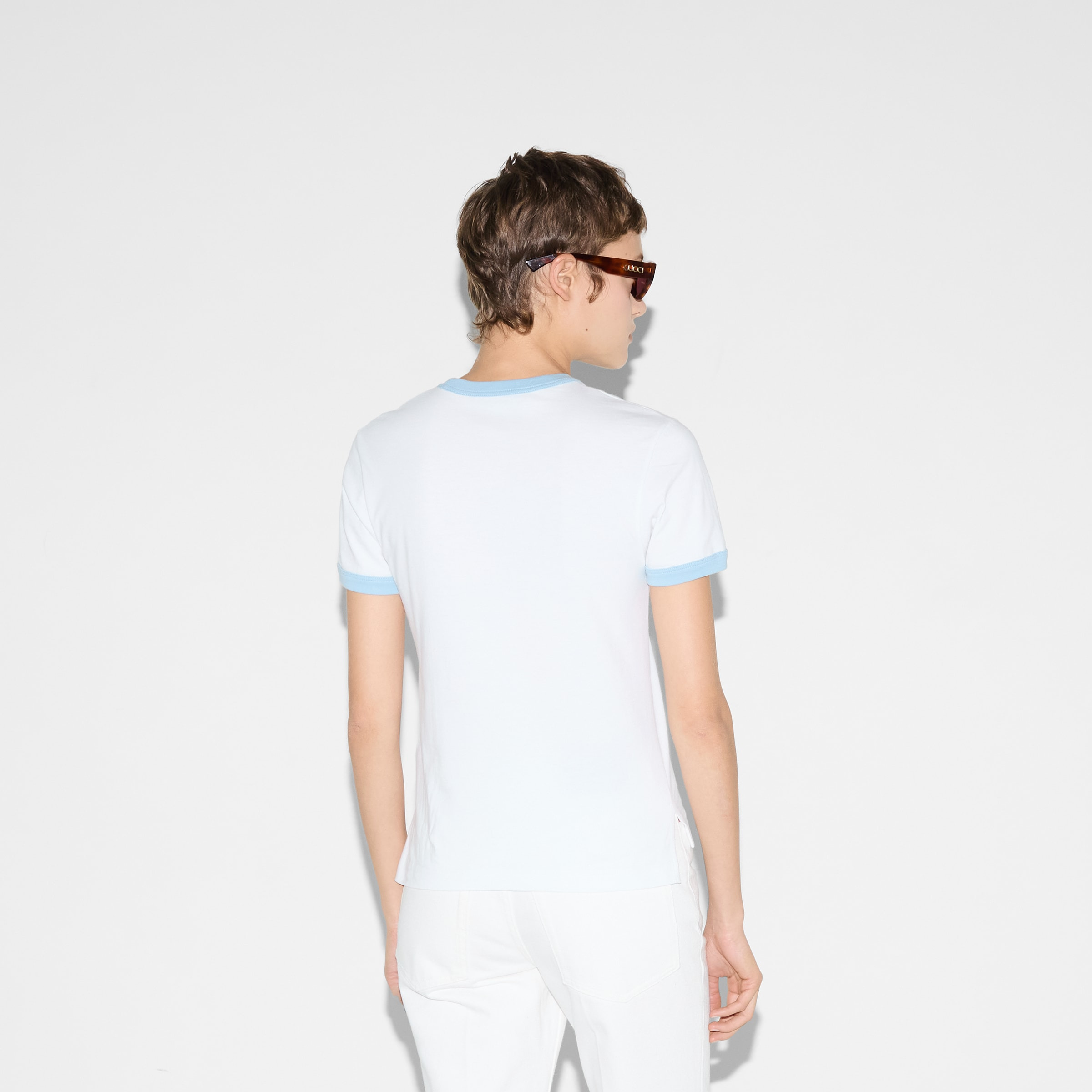 Embroidered cotton jersey T-shirt - 4