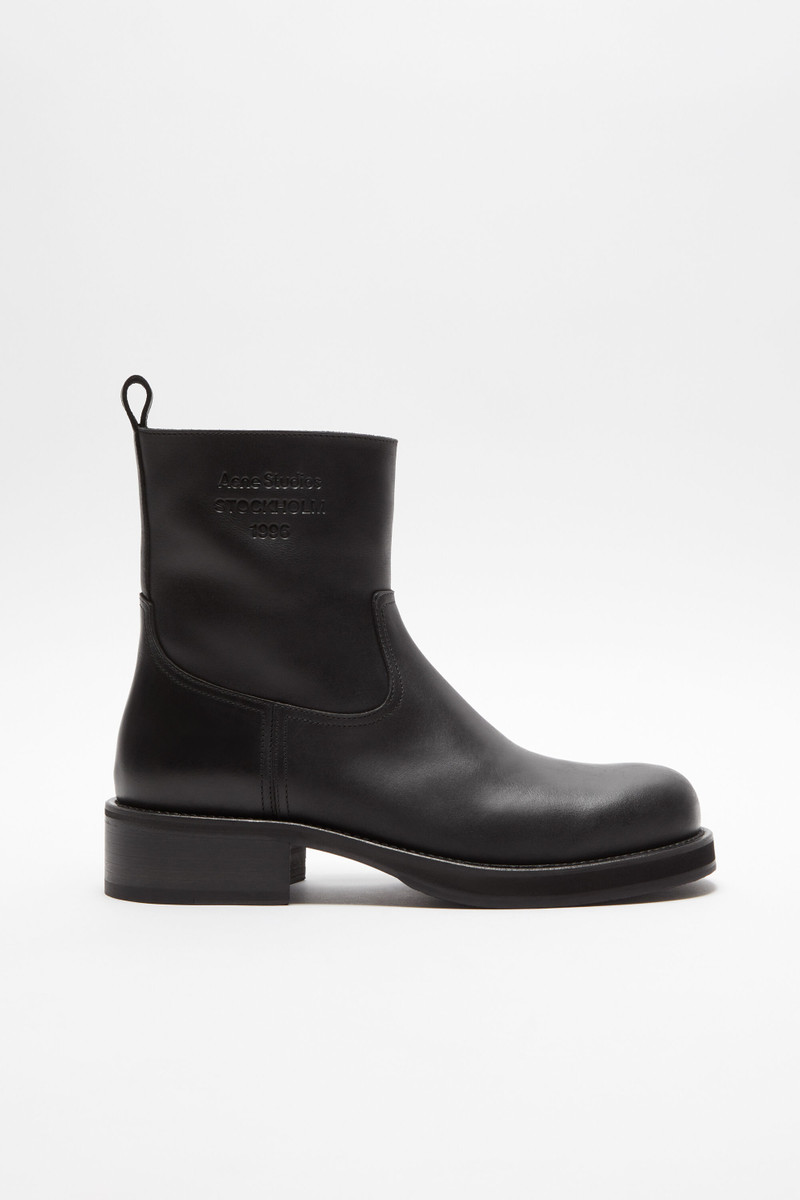 Leather waxed boots - Black 1