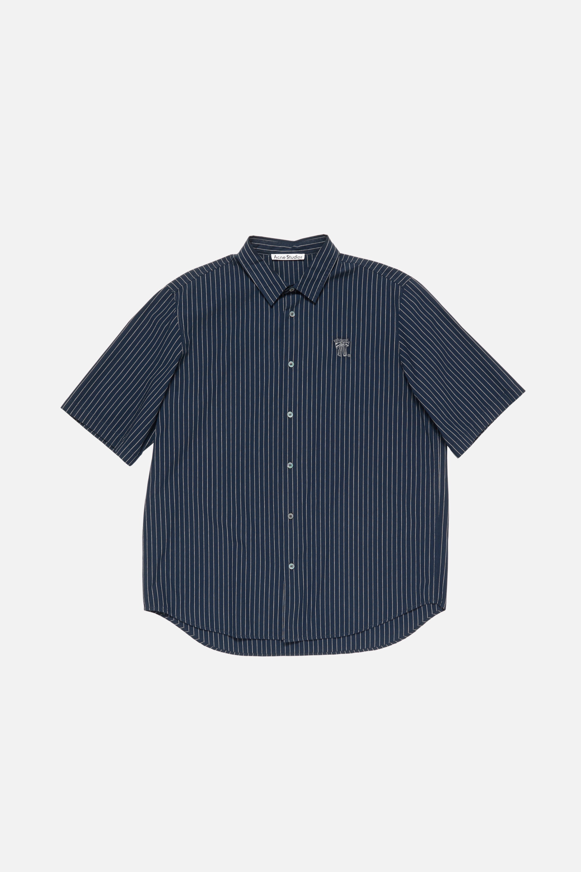 Stripe button-up shirt - Navy/white - 6