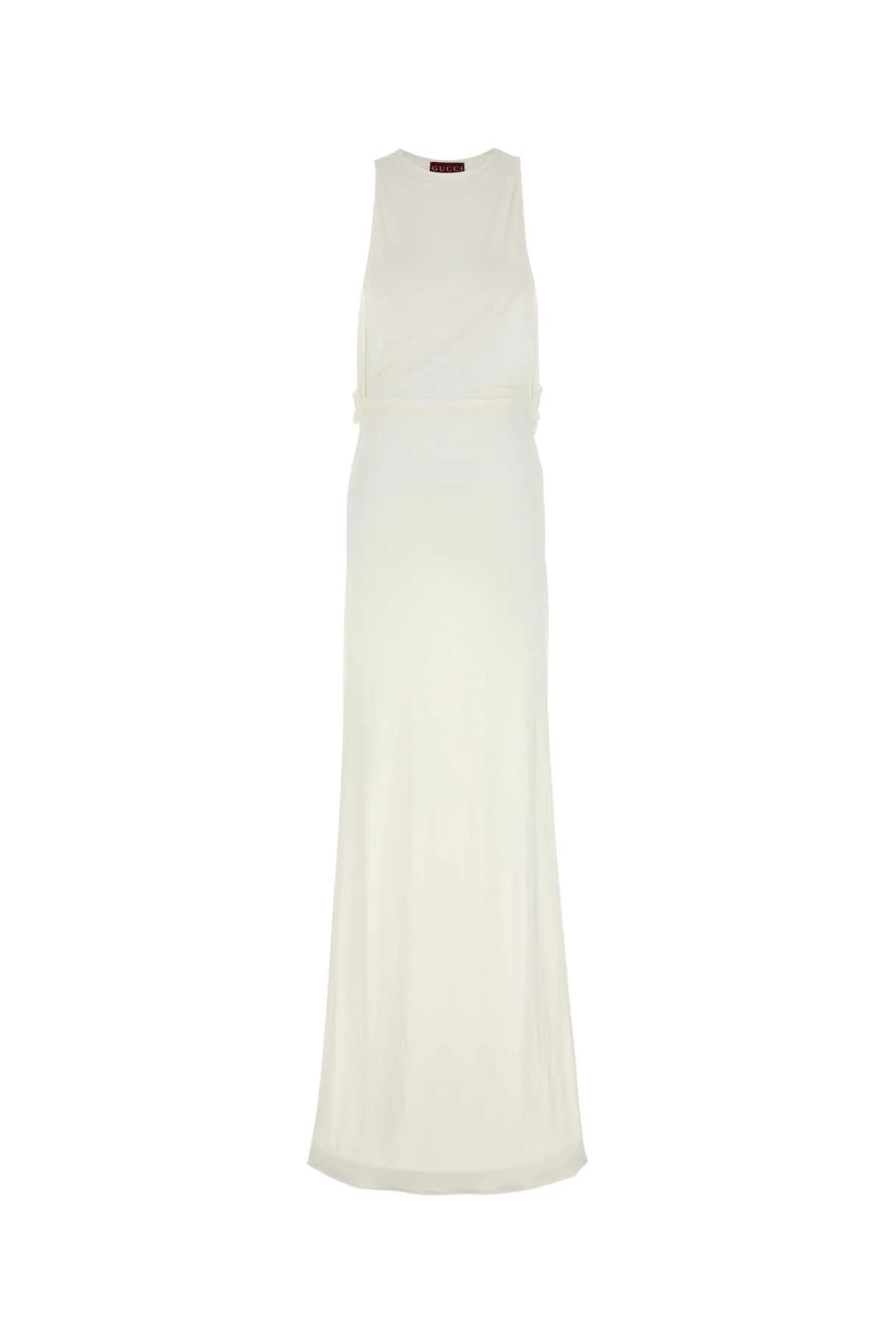 Gucci White Crepe Long Dress - 1