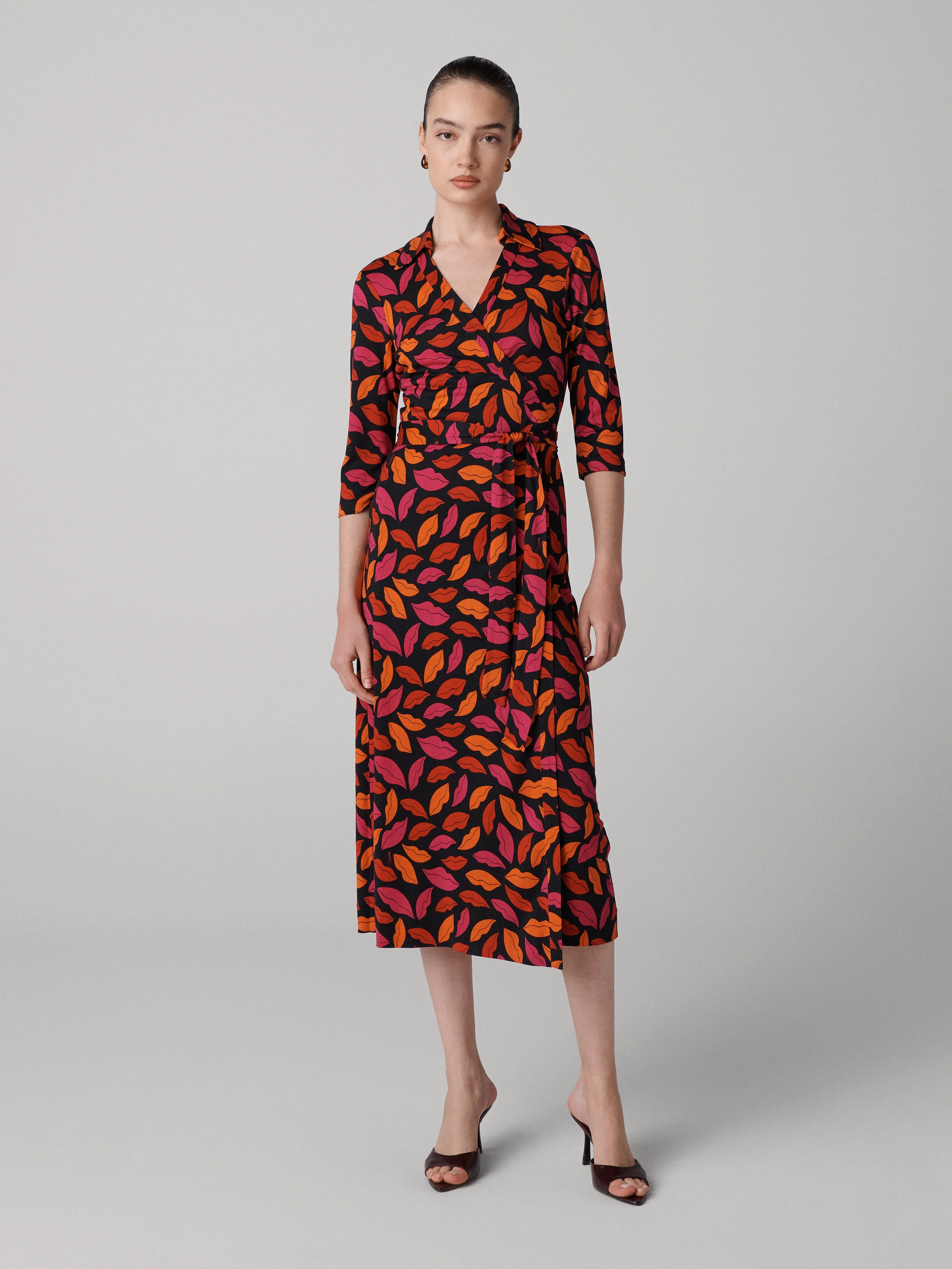 Abigail Silk Jersey Midi Wrap Dress - 1