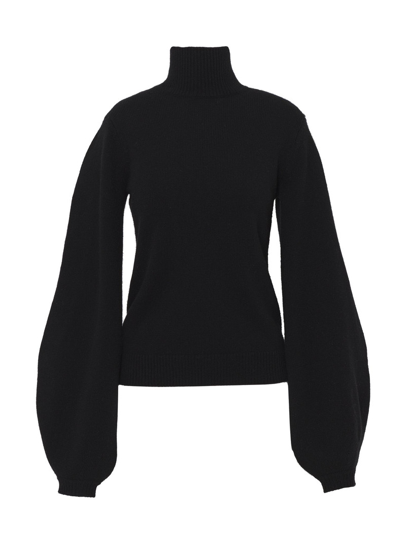 BALLOON-SLEEVE HIGH-NECK SWEATER - 1