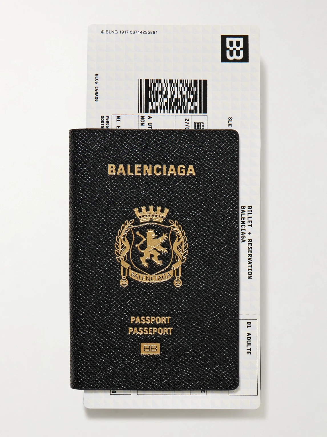 Passport Logo-Debossed Leather Bifold Wallet - 1