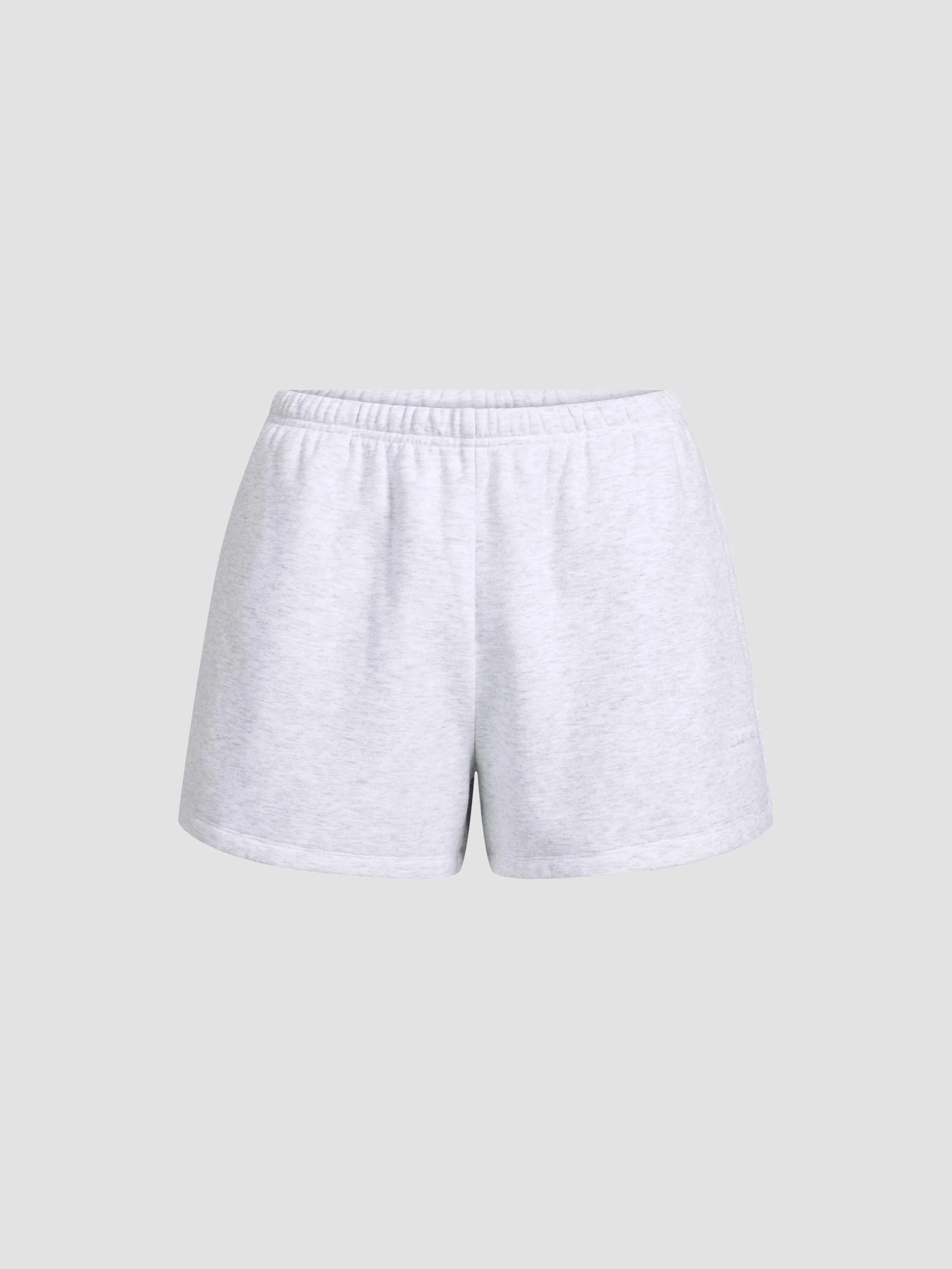 Women's Cotton Fleece Classic Shorts - Light Heather Grey - 1