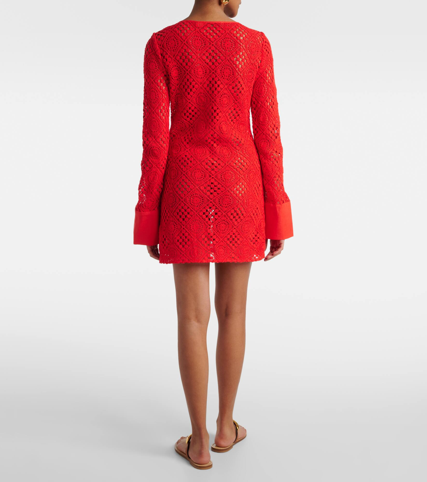 Rayure crochet cotton minidress - 3