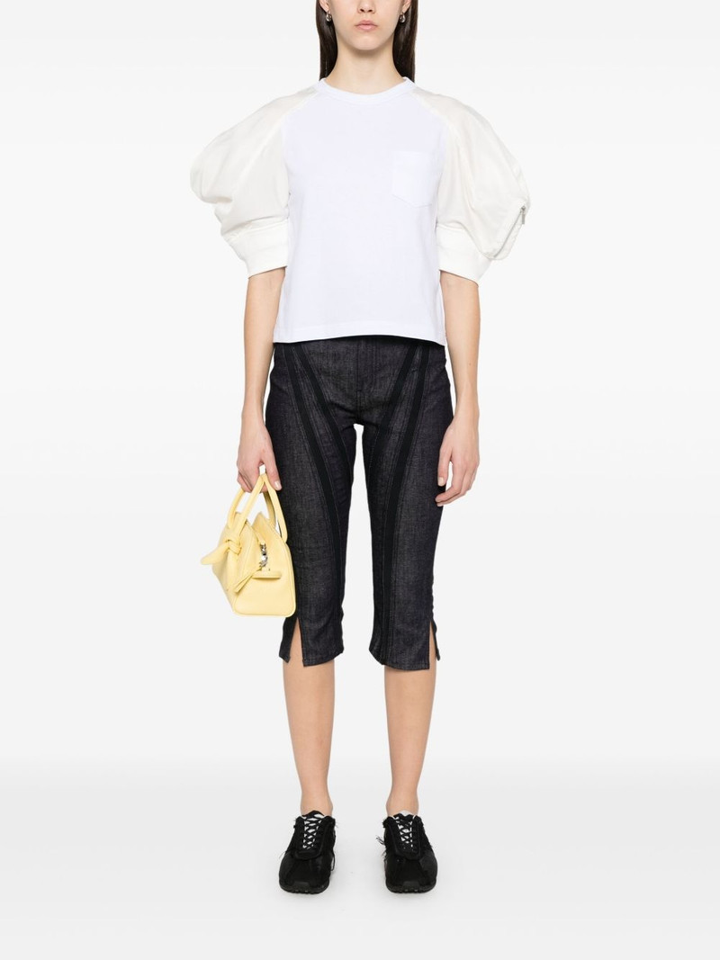 sacai short puff-sleeves T-shirt outlook