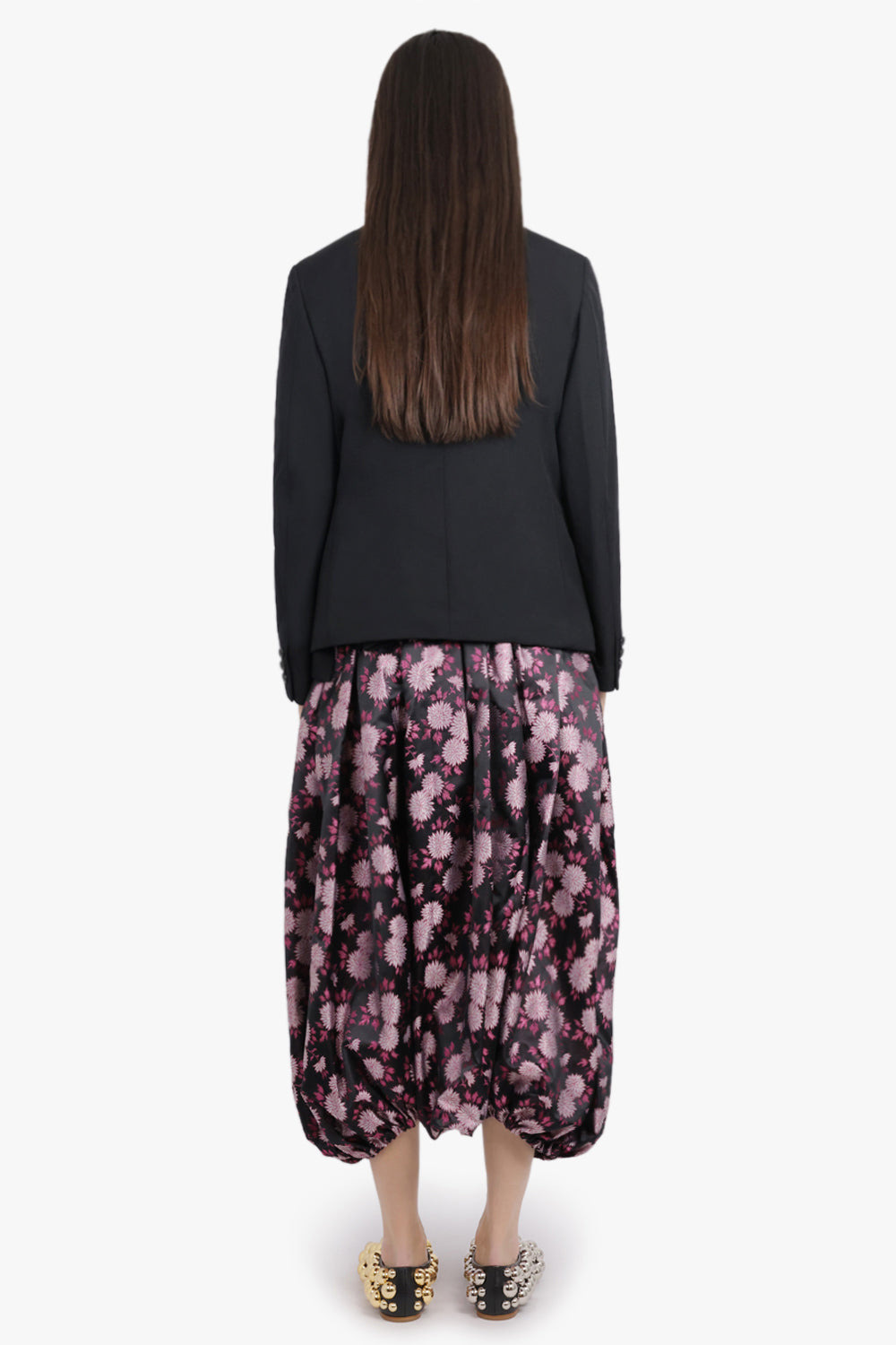 TAILORED JACKET WITH ROUNDED SLIT DETAIL | BLACK - 5
