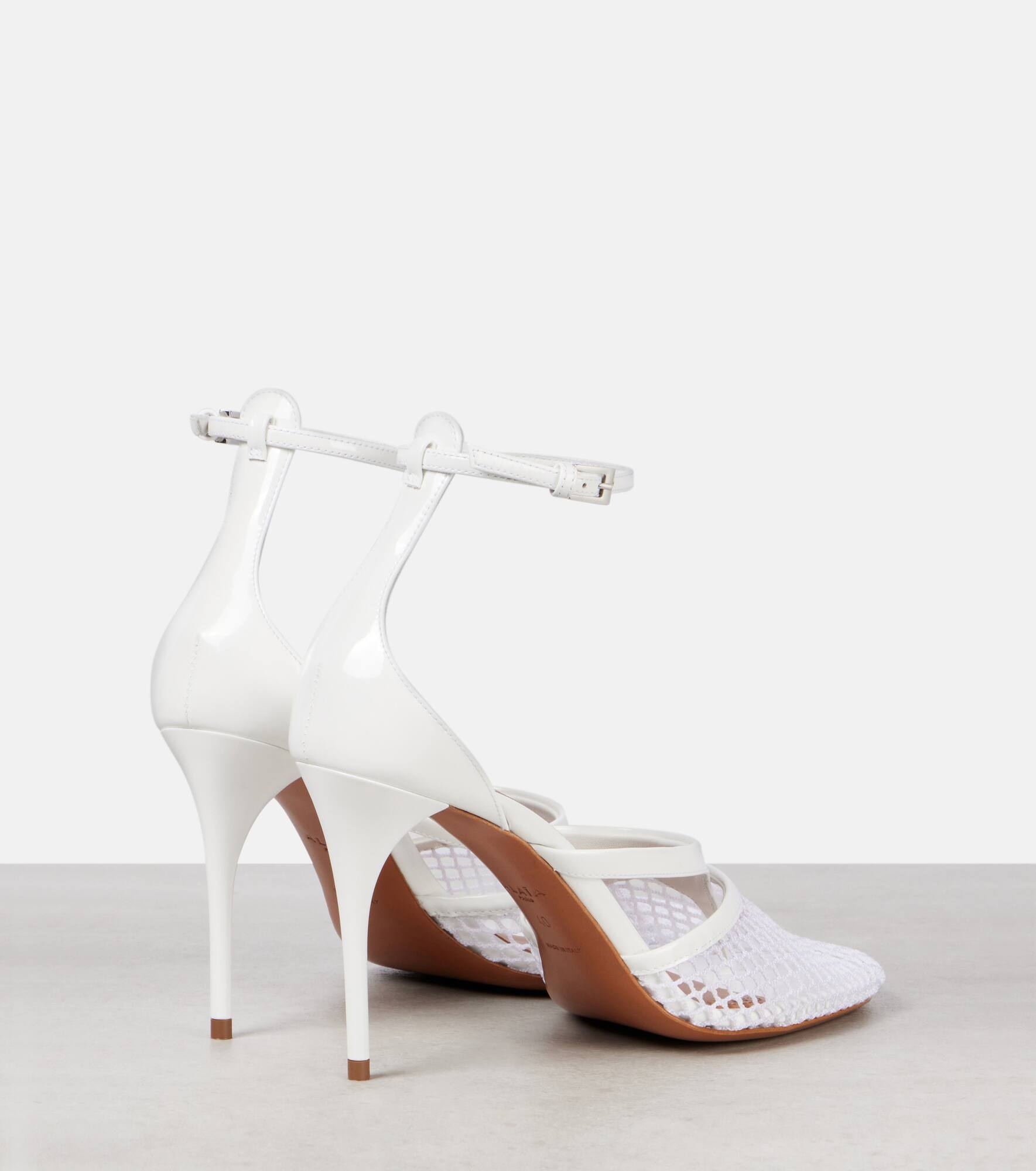 Infradito 90 fishnet patent leather pumps - 2