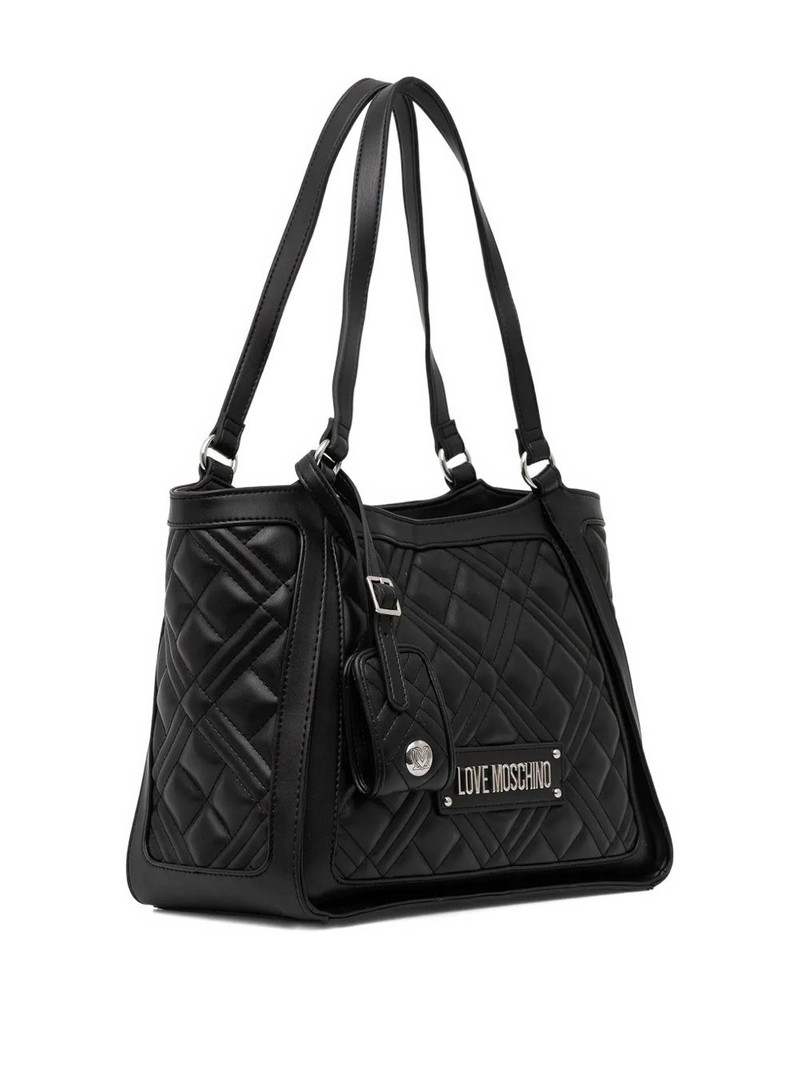 Moschino medium quilted logo tote bag outlook