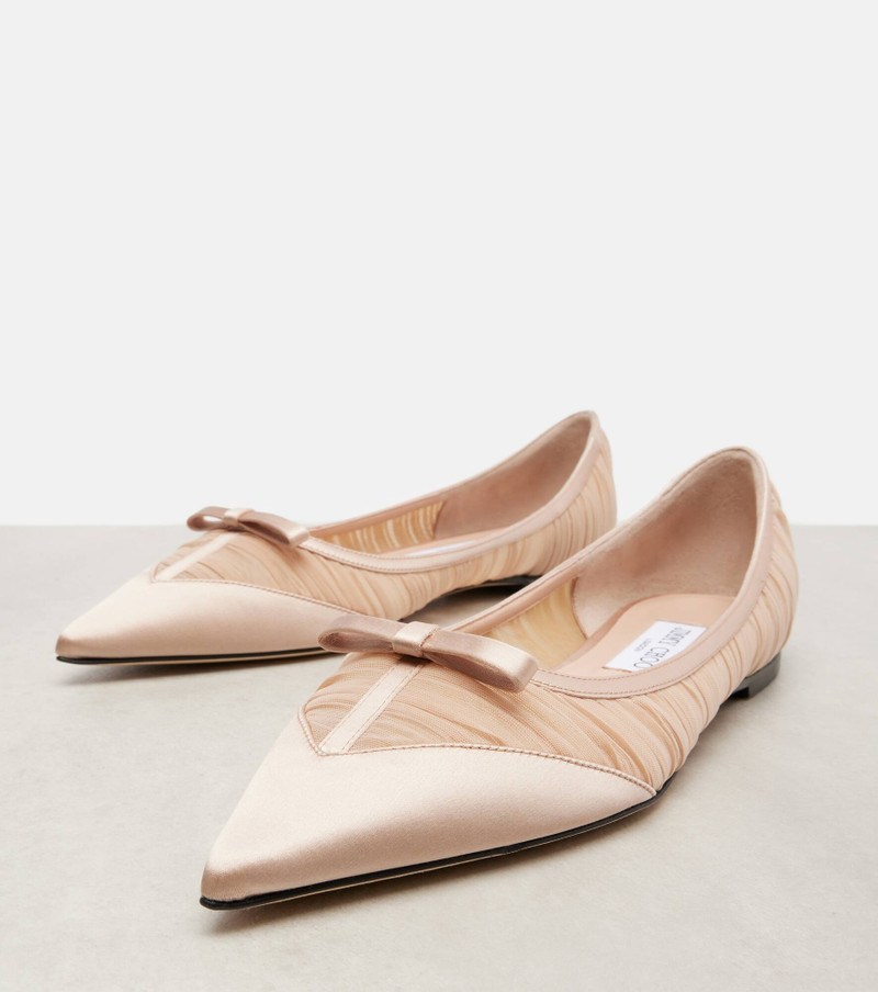 Love mesh and satin ballet flats 5