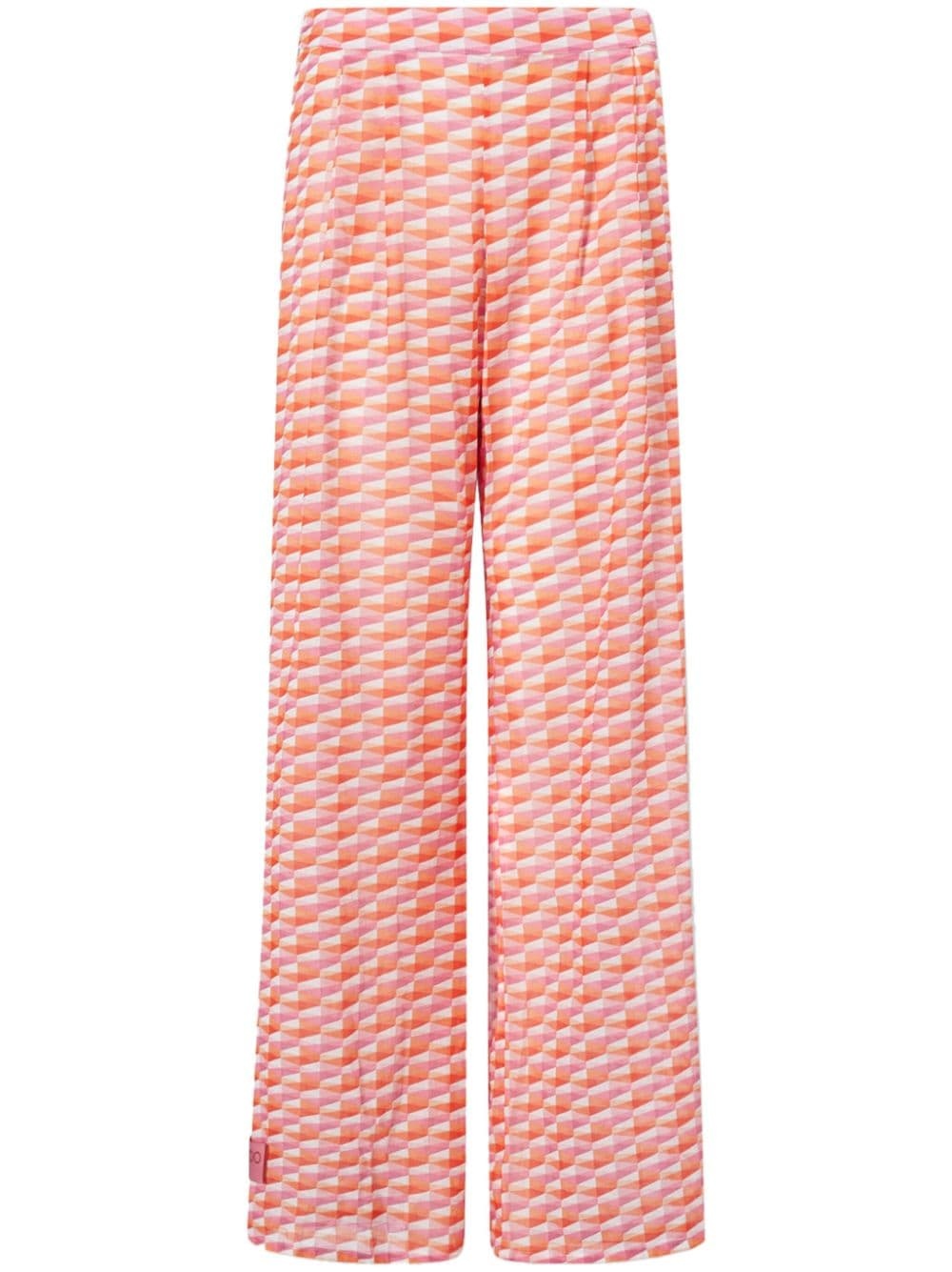 Laren geometric-print cotton trousers - 1