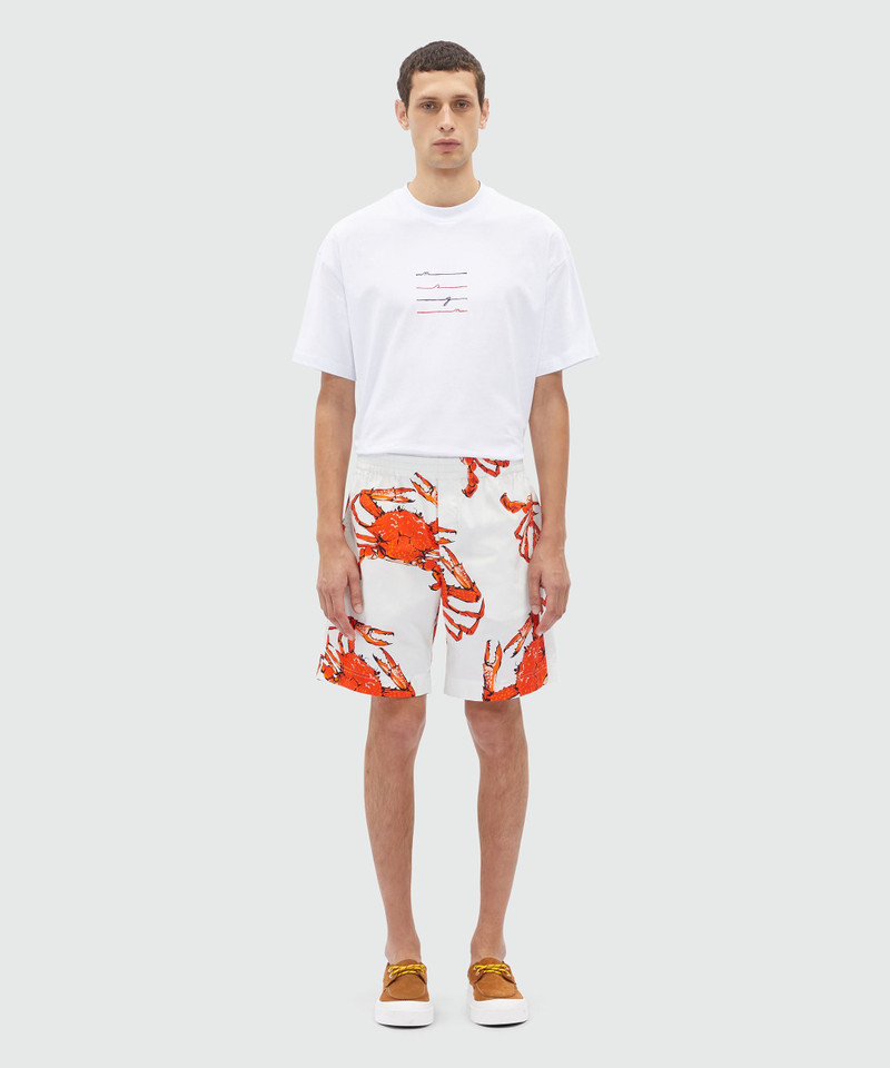 MSGM Bermuda shorts in white poplin with "King crab" print outlook