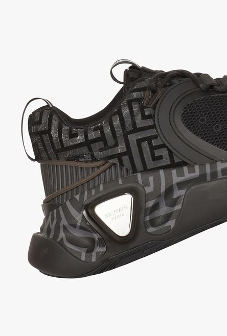 Black monogram suede and mesh B-Runner sneakers - 6