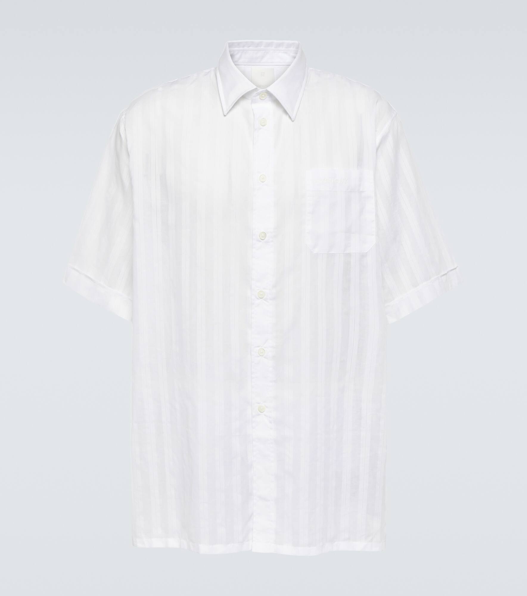 Striped cotton voile bowling shirt - 1