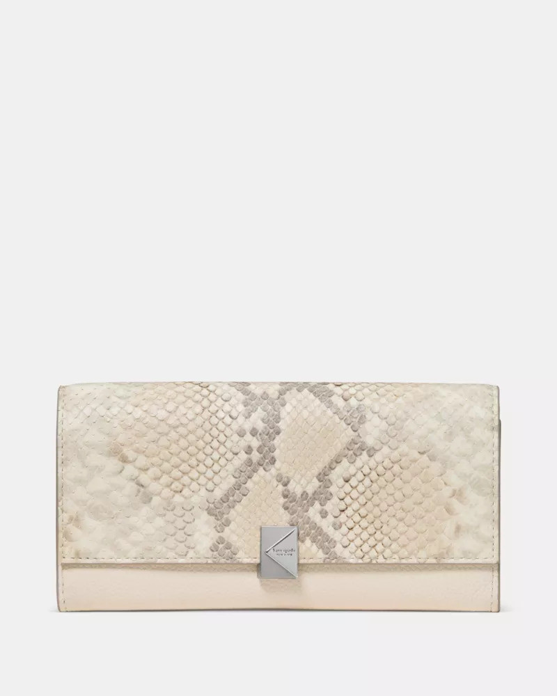 Deco Snake Embossed Large Flap Wallet 1