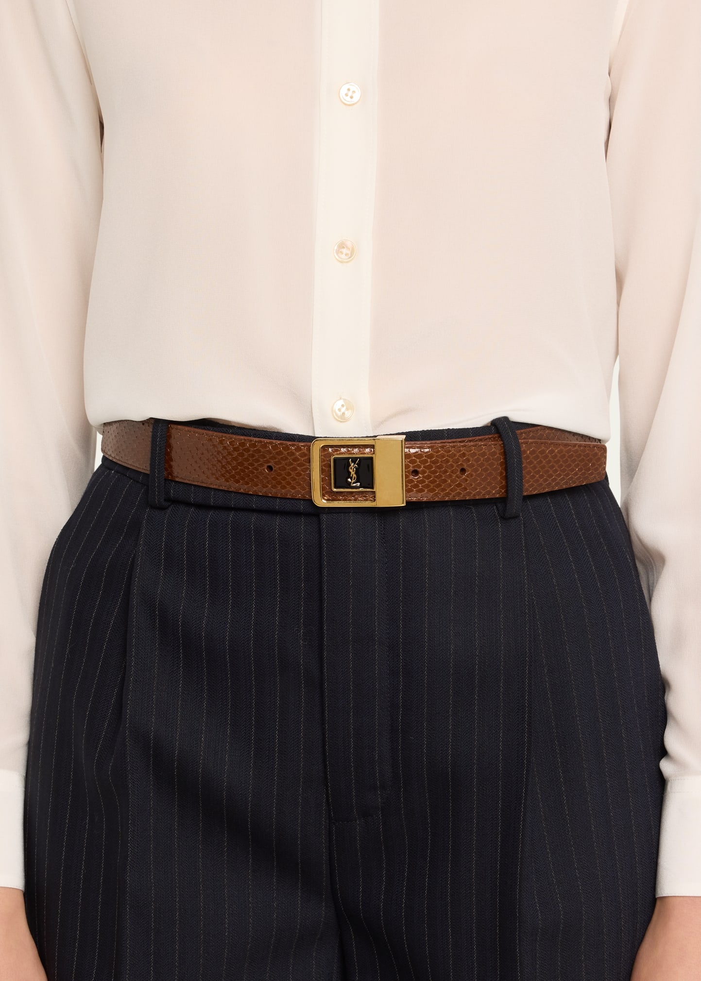 YSL Python Leather Belt - 2