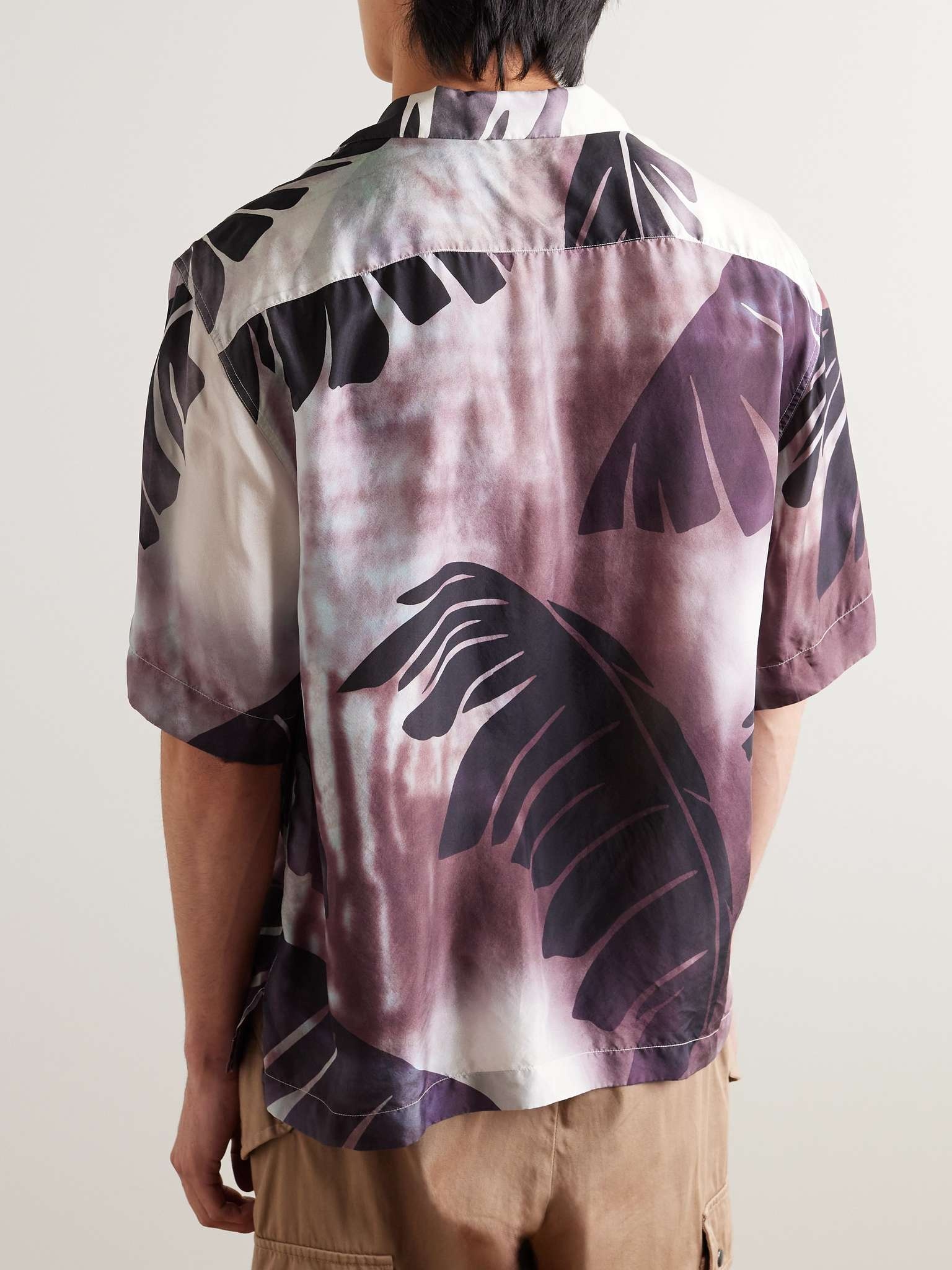 Camp-Collar Printed Silk-Satin Shirt - 3