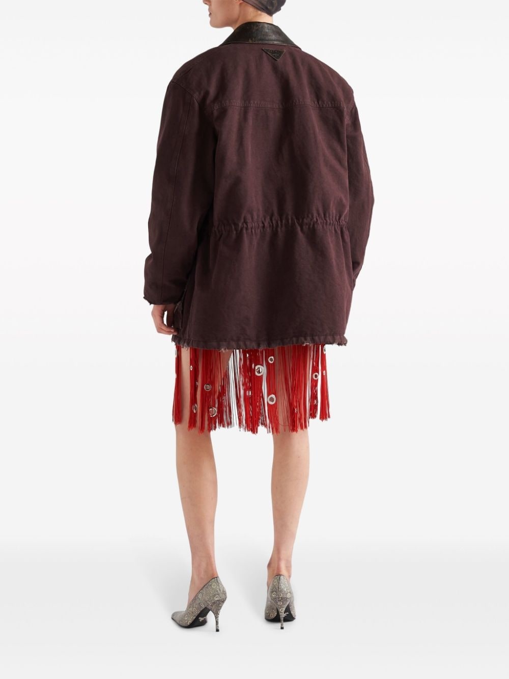 single-breasted canvas jacket - 3