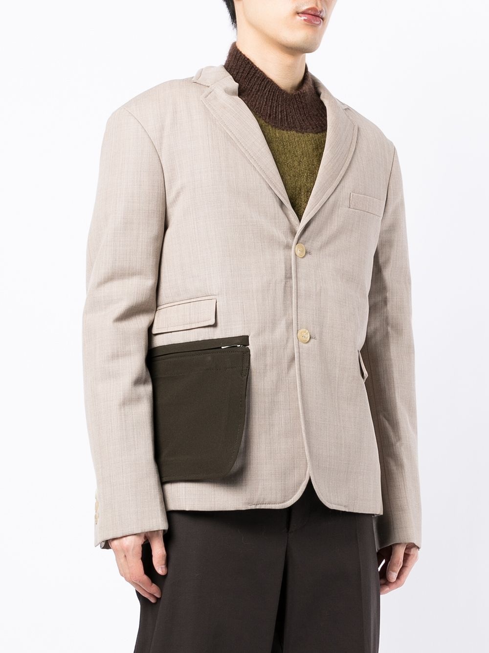 pouch-pocket single-breasted blazer - 3