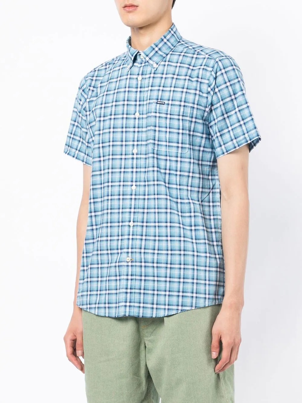 check-print button-down shirt - 3