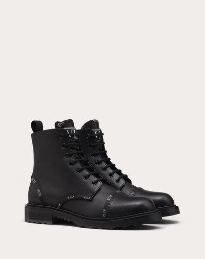 Valentino Calfskin Combat Boot with VLTN Band outlook
