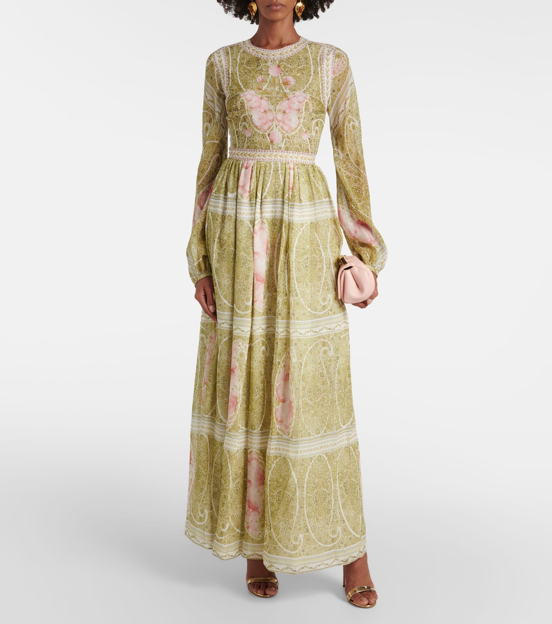 Floral silk georgette maxi dress - 2