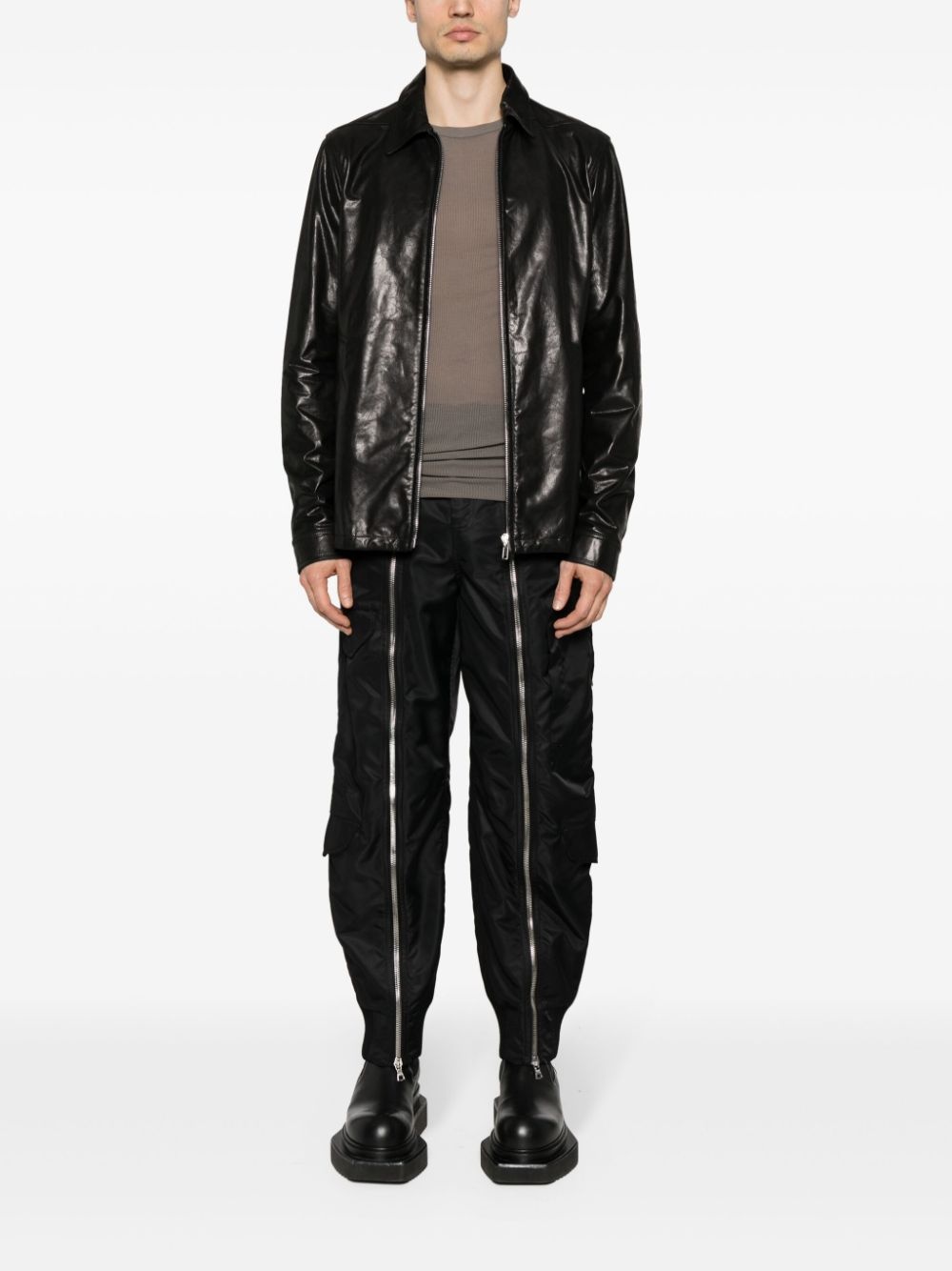 ジャケット・アウター Khakis Owen Leather Coat Black RU01E5753-LTP-09-FRONT.jpg?v=