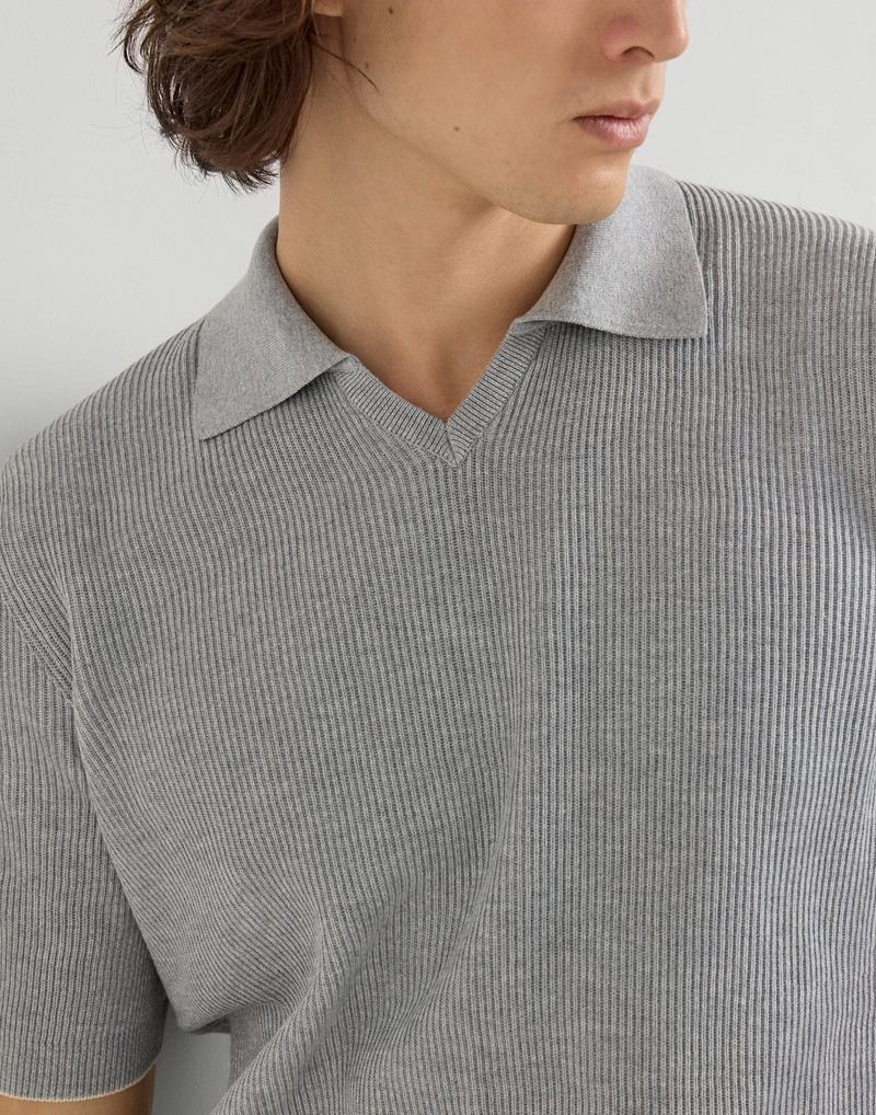 Cotton English rib knit polo 4