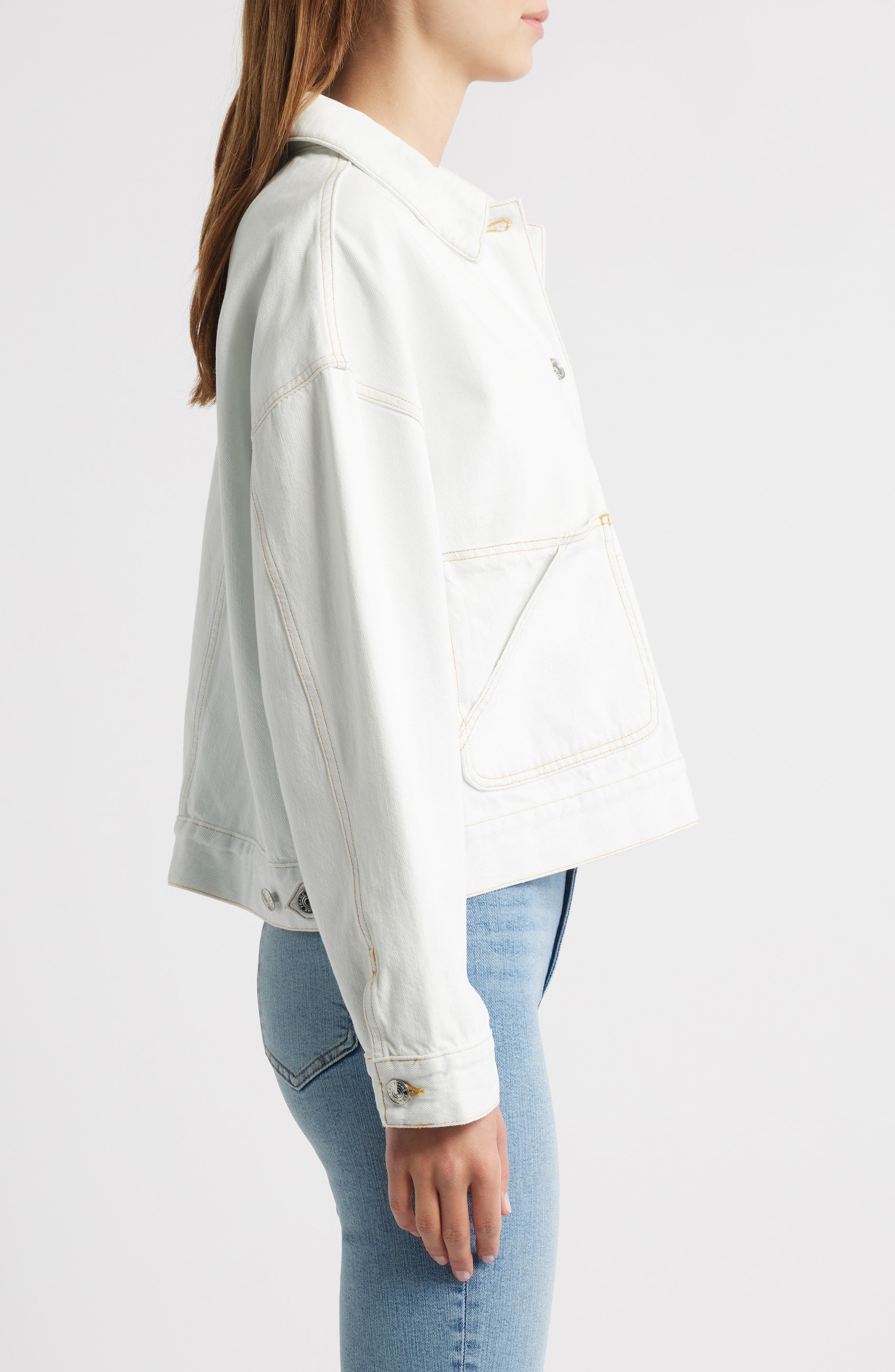 FRAME The Boxy Field Denim Jacket in Trinity at Nordstrom - 3