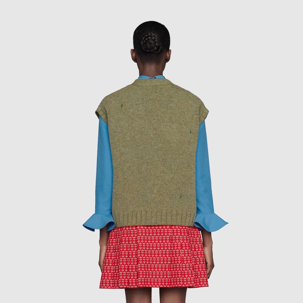 Felted wool cardigan vest - 4