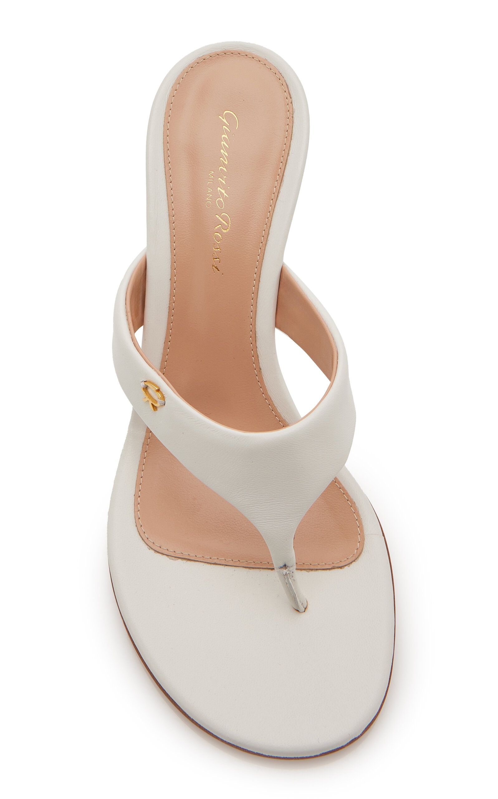Leather Thong Sandals white - 3