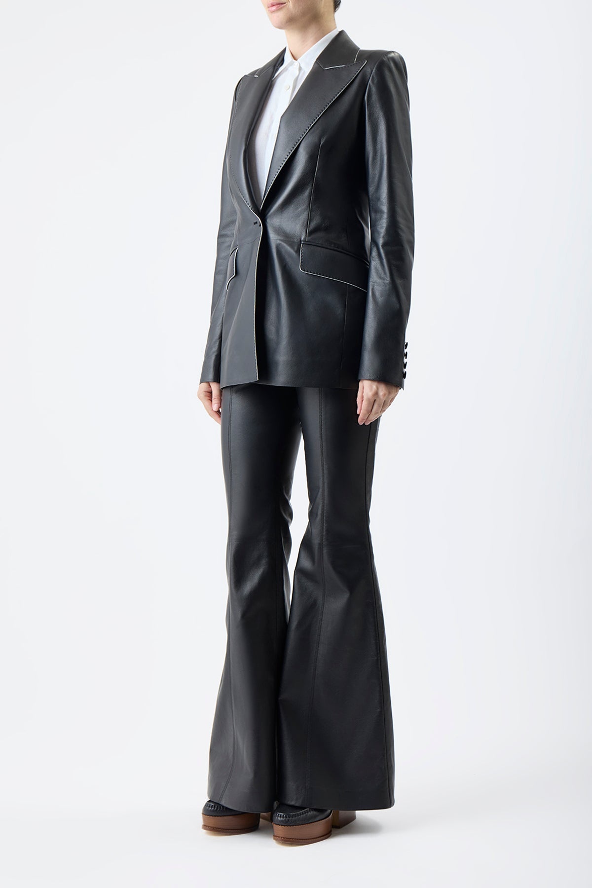 Leiva Blazer in Black Leather - 4