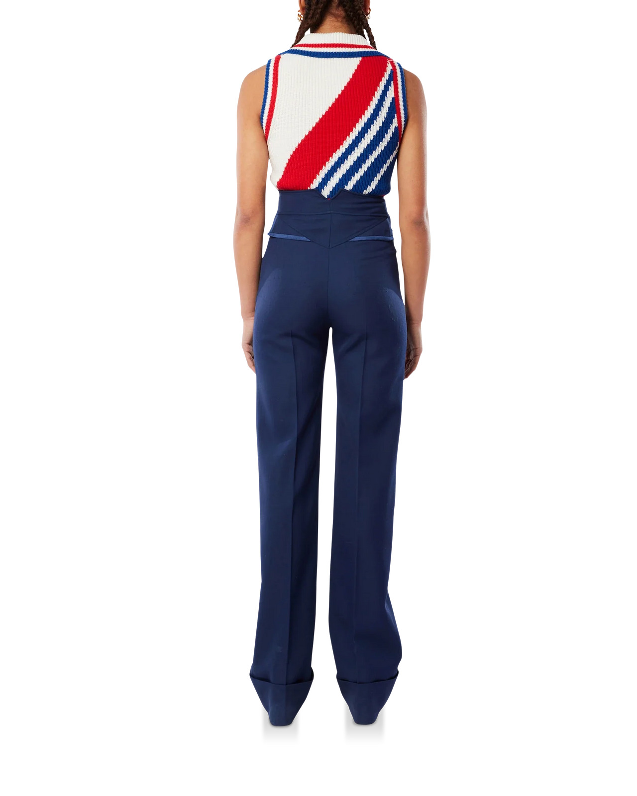 Navy Waist Panel Trousers - 3