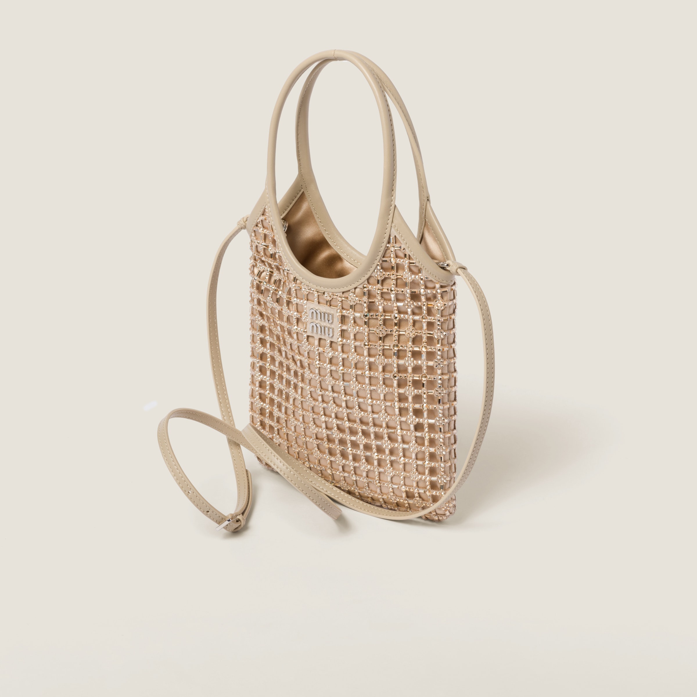 Miu Miu Satin handbag with synthetic crystals | REVERSIBLE 