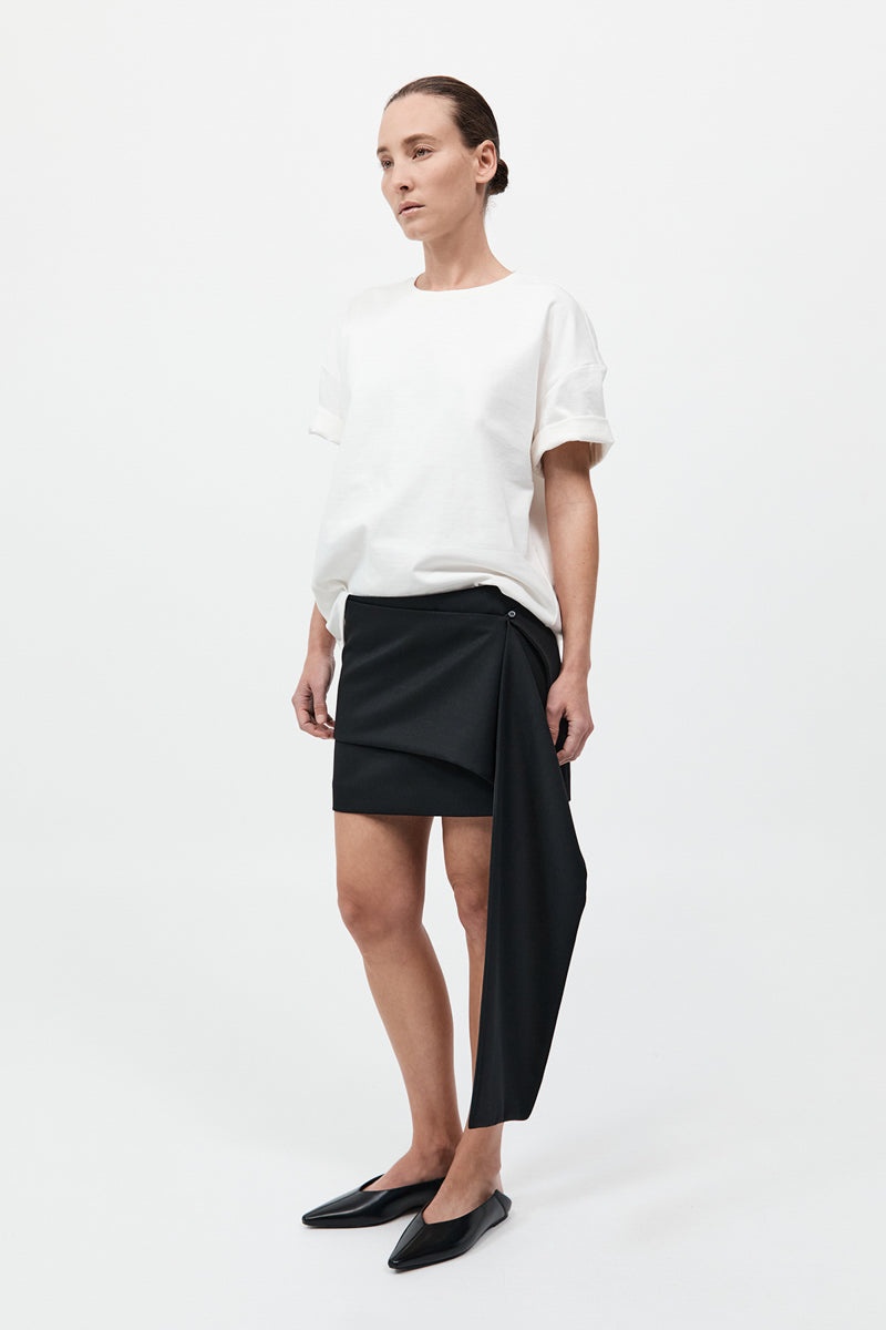 Scarf Mini Skirt - Black - 3