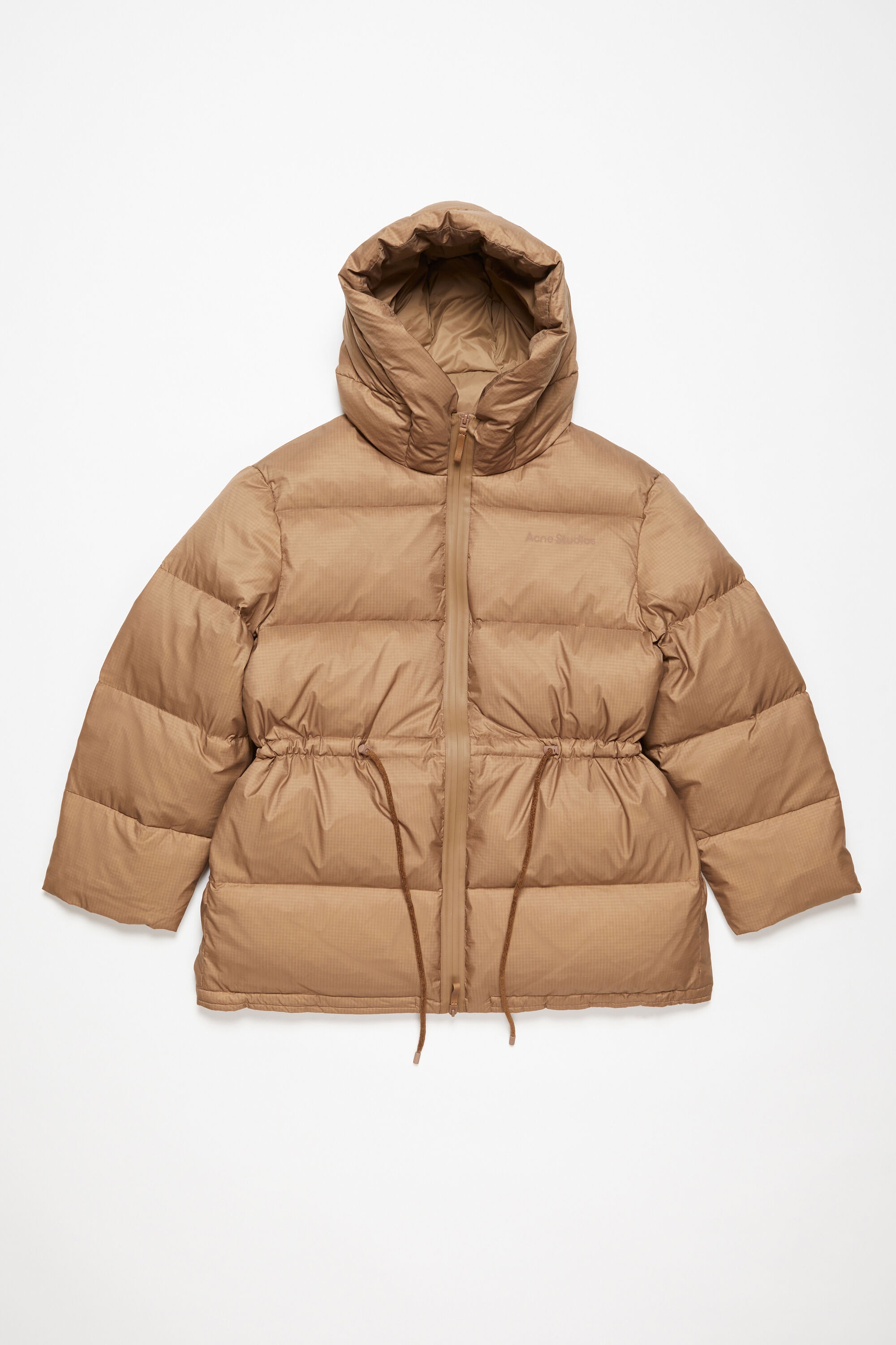 Hooded puffer jacket - Toffee brown - 1
