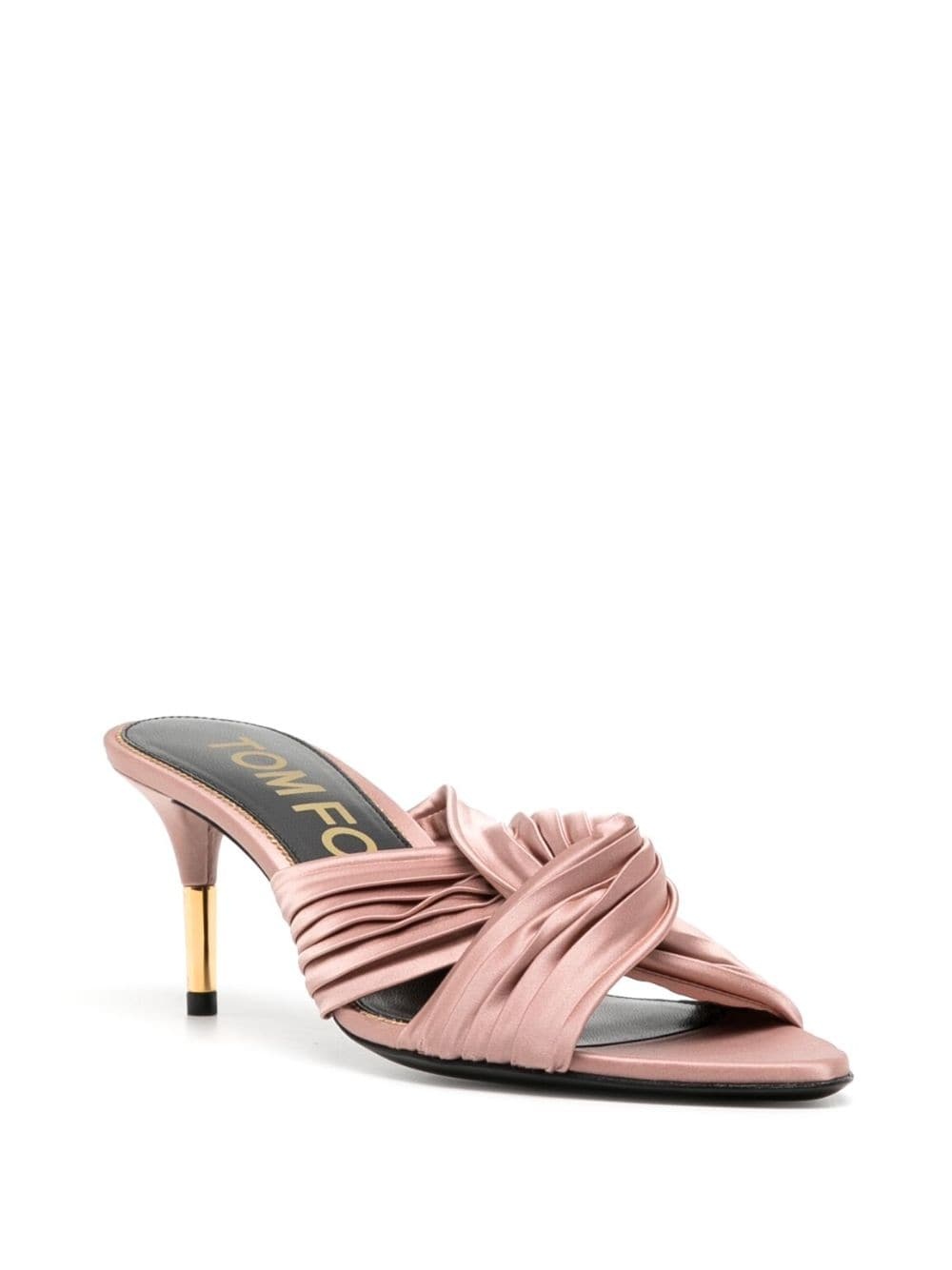 knot-detail 75mm pleated mules - 2