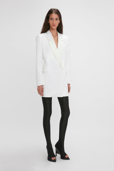 Victoria Beckham Exclusive Fold Shoulder Detail Dress In Ivory outlook