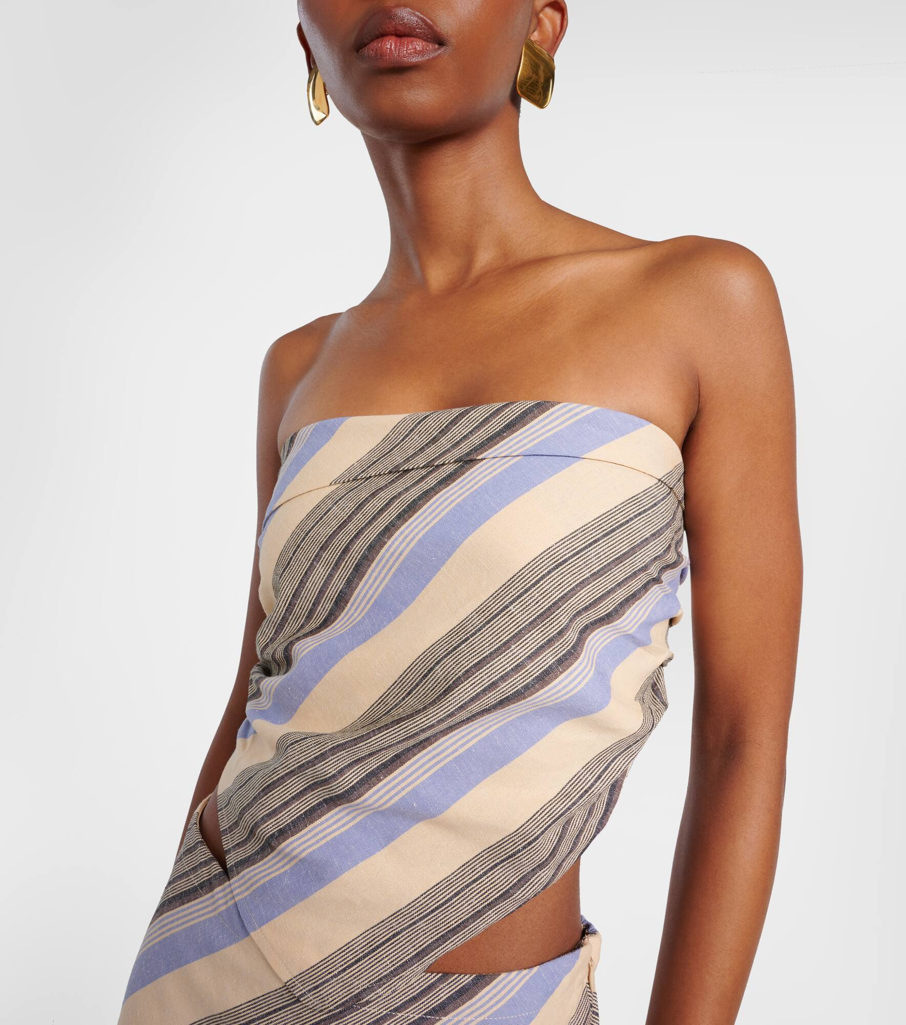 Antibes striped cotton and linen top - 6