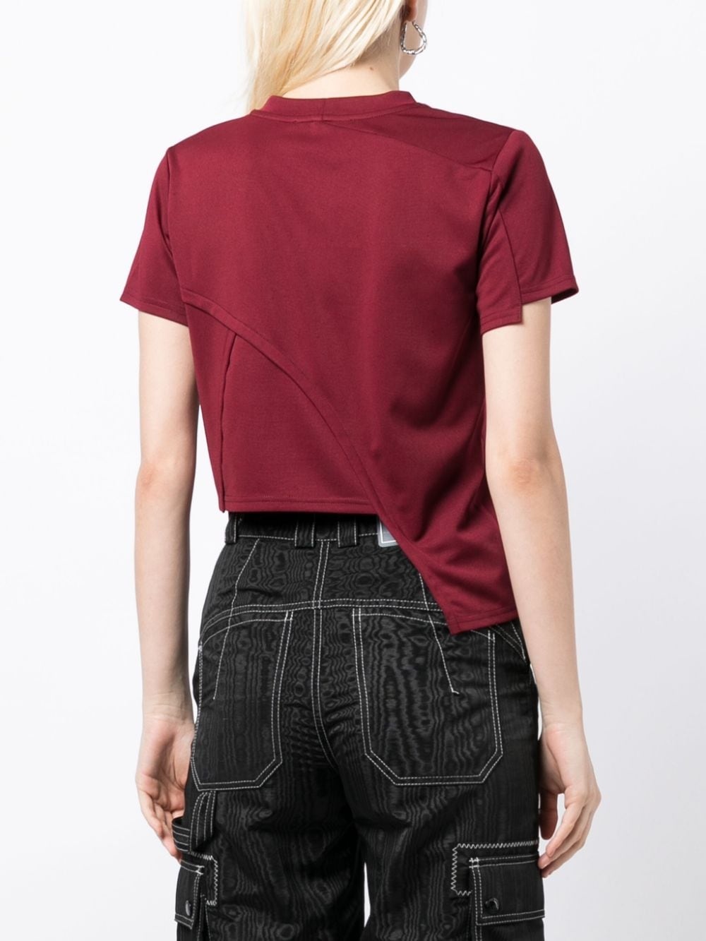 logo-print panelled-design T-shirt - 4