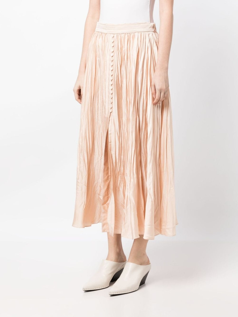 crinkled-finish pleated midi skirt 3