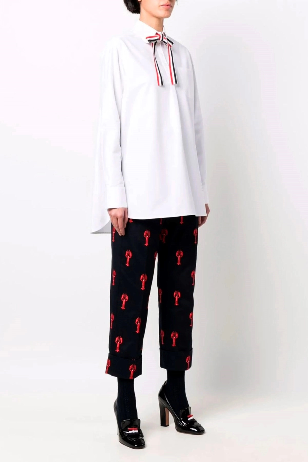 Logo pussy bow blouse - 2