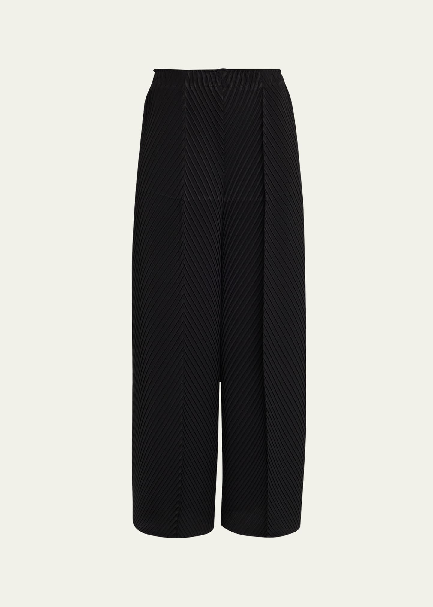 Soft Fold Pleats Straight-Leg Trousers - 1