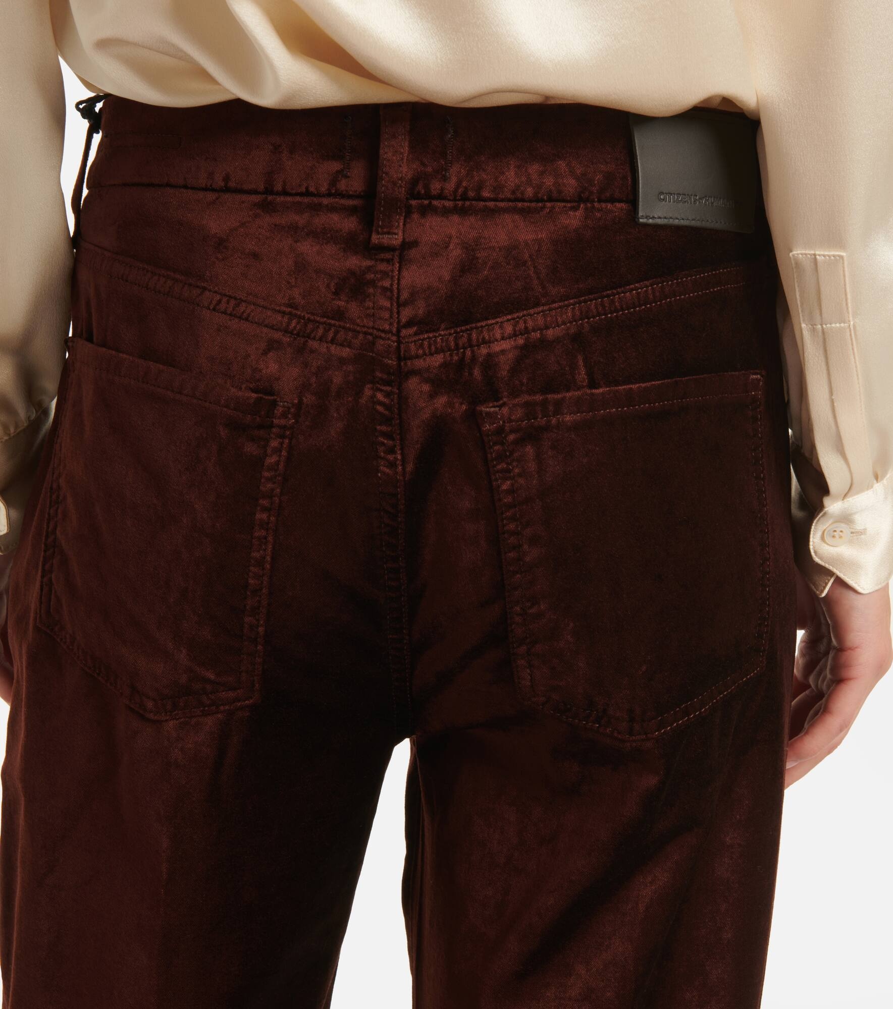High-rise velvet flared pants - 6